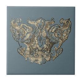 Nattier-blue Angels – Coat of arms – Emblem Kakelplatta