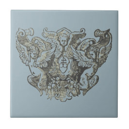 Nattier-blue Angels – Coat of arms – Emblem Kakelplatta