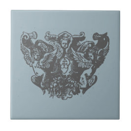 Nattier-blue Angels – Coat of arms – Emblem Kakelplatta