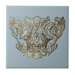 Nattier-blue Angels – Coat of arms – Emblem Kakelplatta