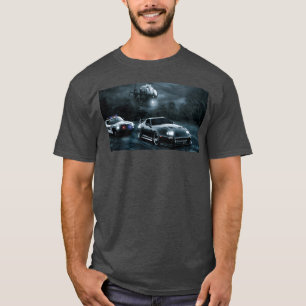 Nattjakt med snabb sportbil retro t shirt