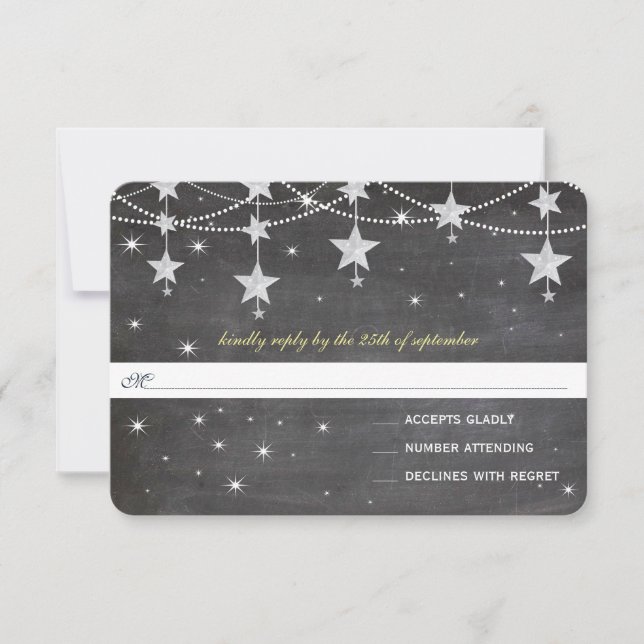 Nattjalkboard Bröllop under Stars OSA Kort (Framsida)