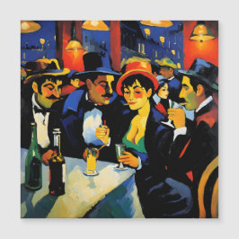 Nattkafé i Paris, 1900: Vibrant Oljemålning