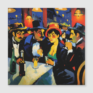 Nattkafé i Paris, 1900: Vibrant Oljemålning