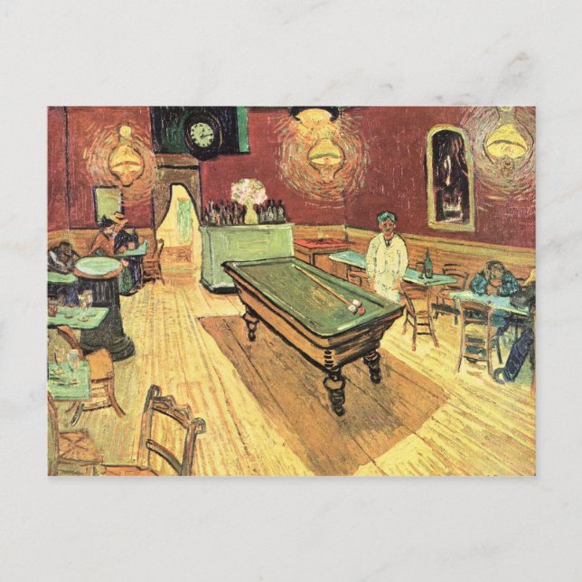 Nattkafé på Ställe Lamartine i Arles av van Gogh Vykort (Framsida)