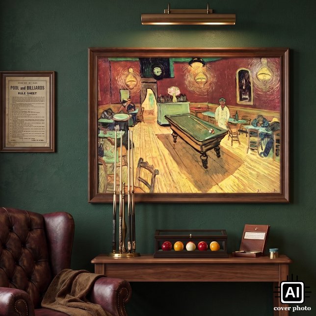 Nattkafé, Place Lamartine av Vincent van Gogh Poster (The Night Cafe in the Place Lamartine in Arles by Vincent van Gogh is vintage post impressionism art)