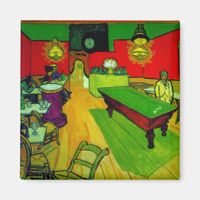 Nattkafé Ställe Lamartine Van Gogh Fine Art Magnet (Framsidan)