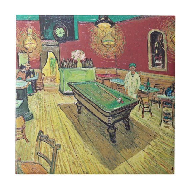 Nattkaféet av Van Gogh Kakelplatta (Framsidan)