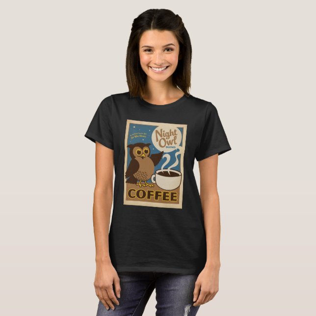 Nattkaffe Uggla Tee Shirt (Hel framsida)