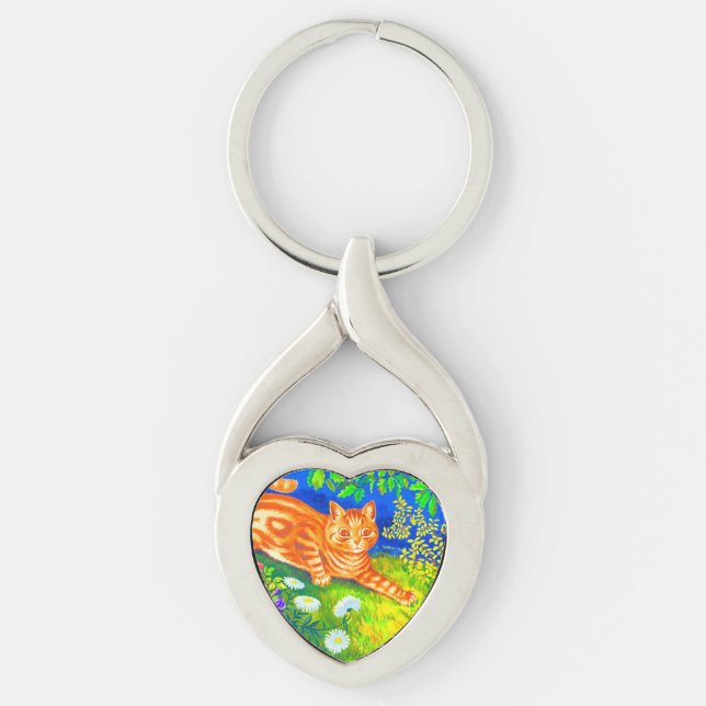 Nattkatt Twisted Heart Silverfärgad Nyckelring (Framsidan)