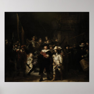 Nattklockan av Rembrandt Van Rijn Poster