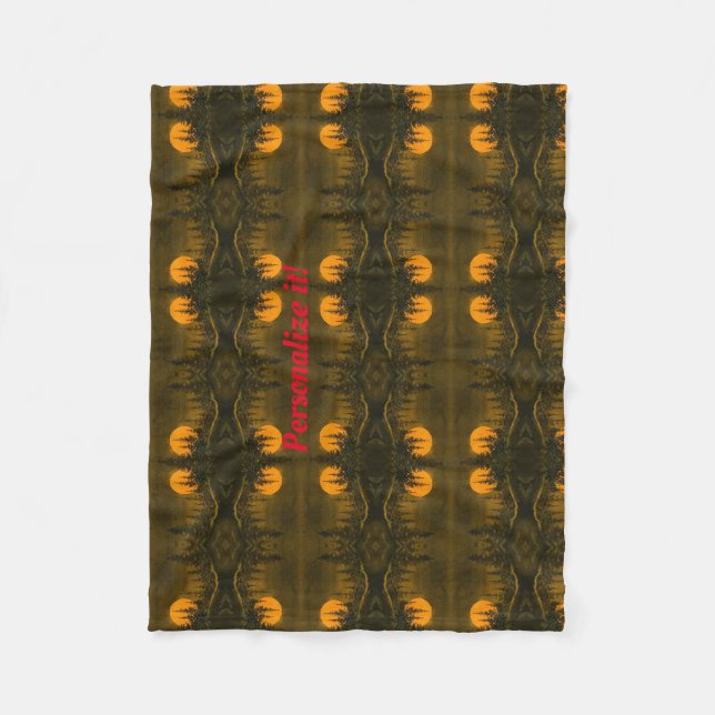 Nattlandskap i land; jägare eller måne fleecefilt (Framsidan)