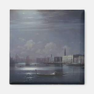 Nattlandskap i Venedig (italienska staden) Magnet