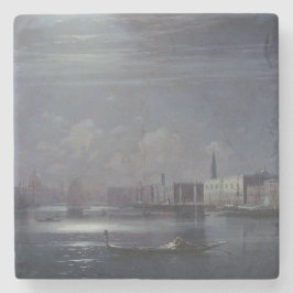 Nattlandskap i Venedig (italienska staden) Stenunderlägg