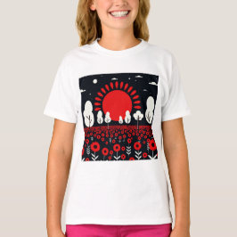 Nattlandskap med ett fält t shirt