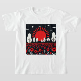 Nattlandskap med ett fält t shirt