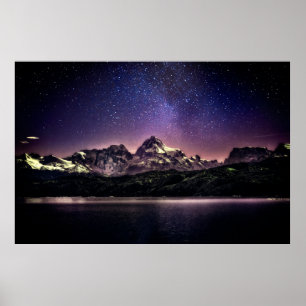 Nattlandskapet himlar i Patagonien, Argentina, söd Poster