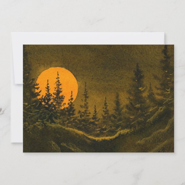 Nattlandskapsjägare i land eller måne inbjudningar (Framsida)