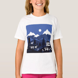 Nattlig bergsutsikt t shirt