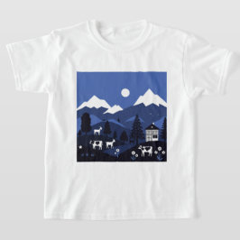 Nattlig bergsutsikt t shirt