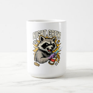 Nattlig besättnings-tvättbjörn Graffiti Långärmad Kaffemugg