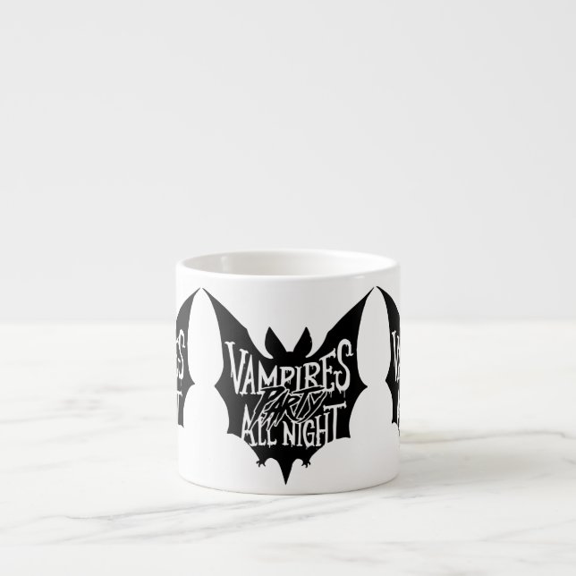 Nattlig Glädje: Vampyrens Halloween-fest Espressomugg (Framsidan)