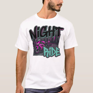 Nattlig motorcykel Graffiti Urban Streetwear-desig T Shirt