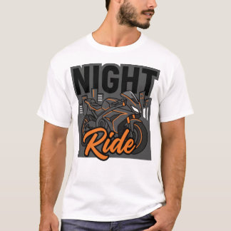 Nattlig motorcykelsport i stadslandskap Grafisk de T Shirt