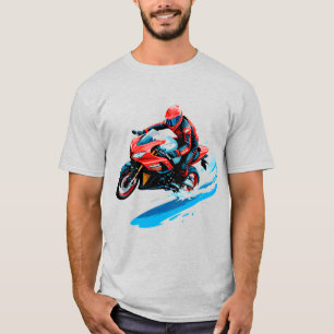 🔥 Nattlig motorcyklist med hög fart och djärv gat T Shirt