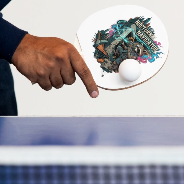Nattlig Navigatör Tvättbjörn Långärmad Pingisracket (Insitu)