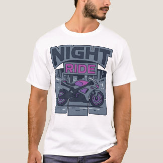 Nattlig Neon Urban Sporthoj Biker Grafisk T-Shirt