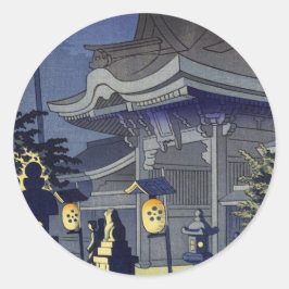 Nattlig scen från Kitano Shrine Asano Takeji Runt Klistermärke