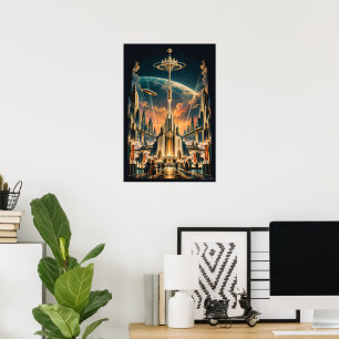 Nattlig skymning vid den orbitala porten poster