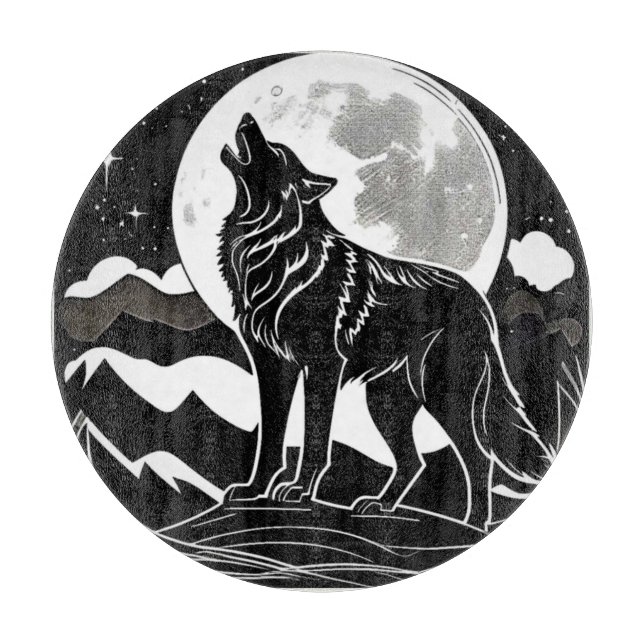 Nattlig varg Siluett Design (Framsidan)