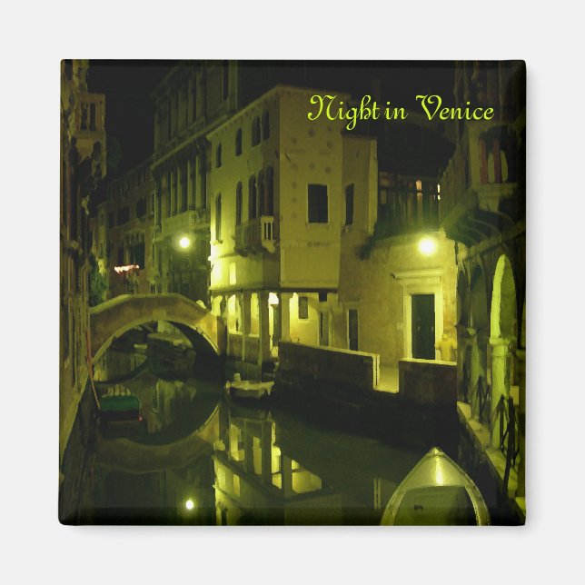 Nattlig Venedig Magnet (Framsidan)