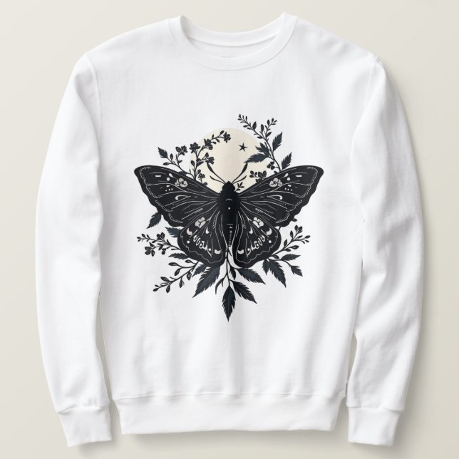 Nattliga Blomningar Lång Ärmad Tröja (Design framsida)