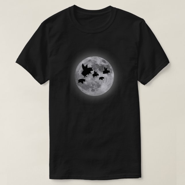 Nattliga flygande grisar t shirt (Design framsida)