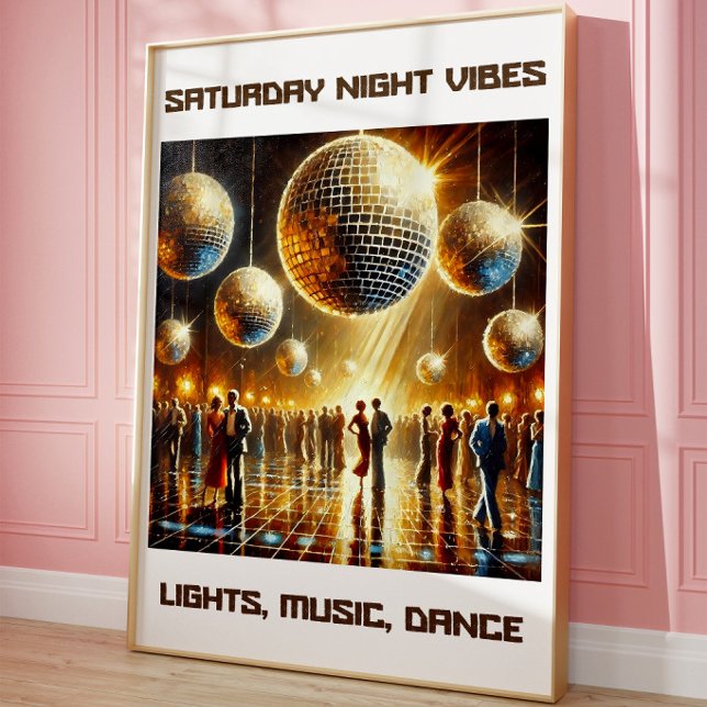 Nattliga Vibbar Disco Retro Dansgolv Vägg Poster (Skapare uppladdad)