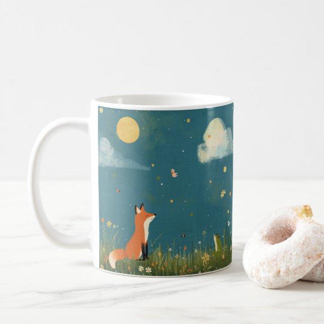 Nattliga viskningar – Kind_Ones drömmiga skogsmugg Kaffemugg (Med munk)