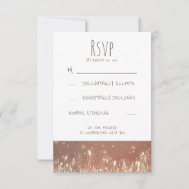 Nattljus Eldflugor Rustikalt Bröllop RSVP OSA Kort