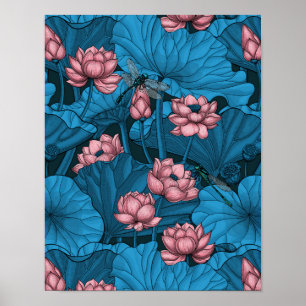 Nattlotus trädgård poster