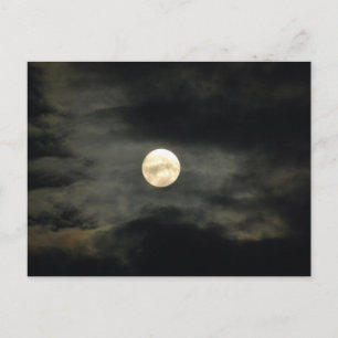 Nattmoln Himlar - Full Moon and Mörk Clouds Vykort