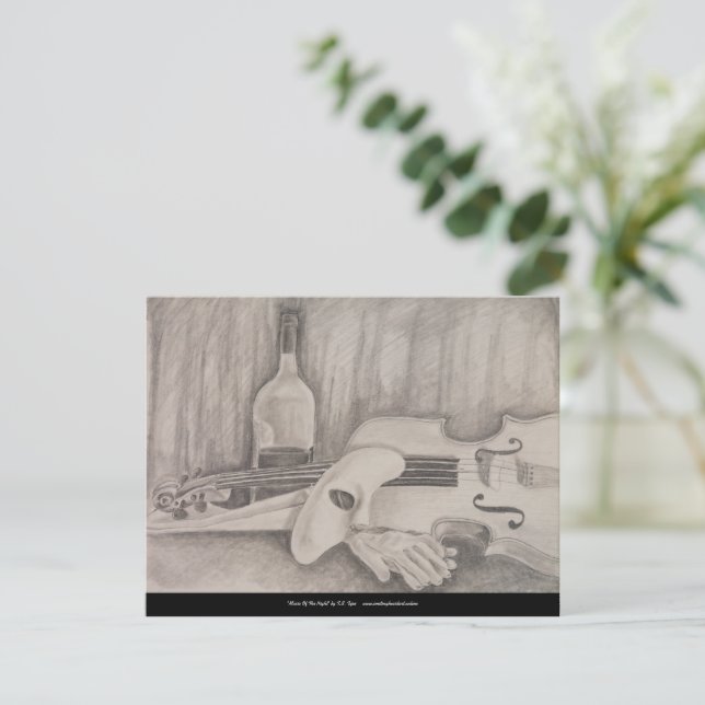 "Nattmusik" av T.S. Däck Card Kort (Stående Fram)