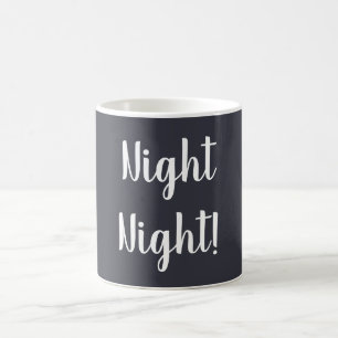 Nattnatten Mugg Mörk blått med vit text