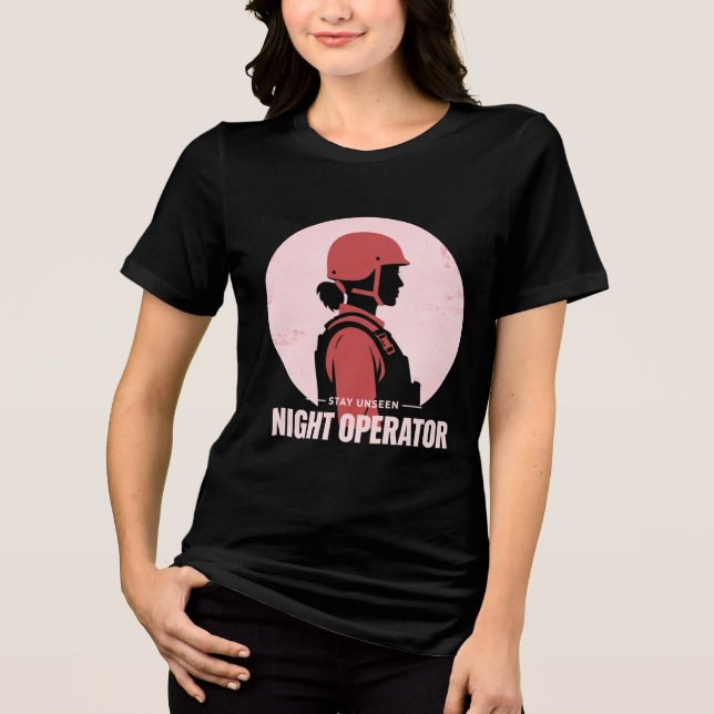 Nattoperatör Vintage Dam Taktisk T-Shirt (Framsida)