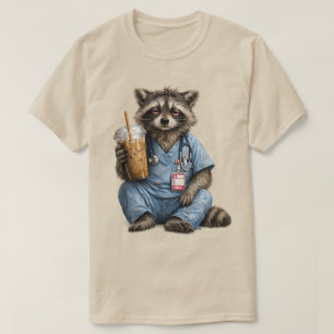 Nattpass Tvättbjörn Sjuksköterska , Rolig RN Iskaf T Shirt
