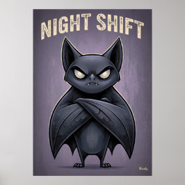 Nattpasset – Roligt Ilsket Fladdermus Tecknad Kara Poster