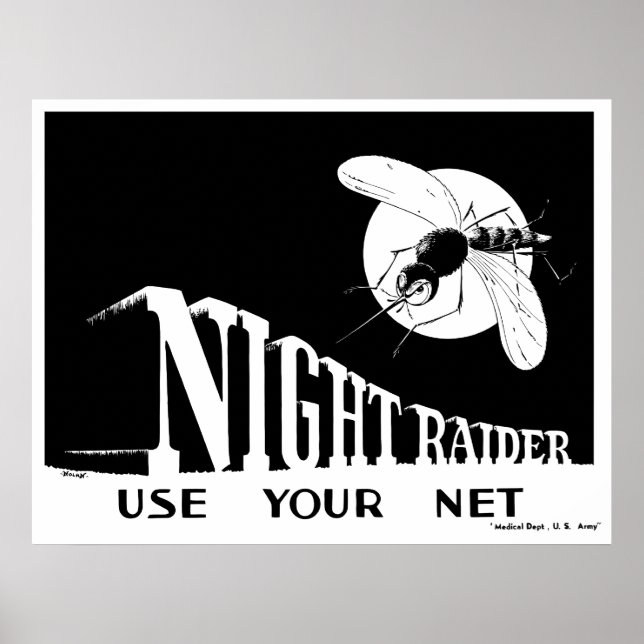Nattrajder - WW2 Malaria Poster (Framsidan)
