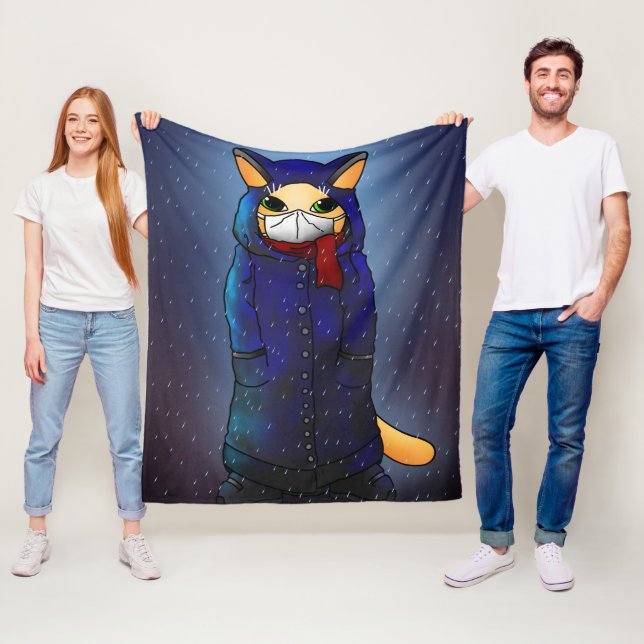 Nattraka Ansikte Mask Cat Fleecefilt (På plats)