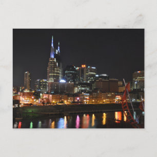 Nattreflektioner i Ljus Nashville,Tn - vykort